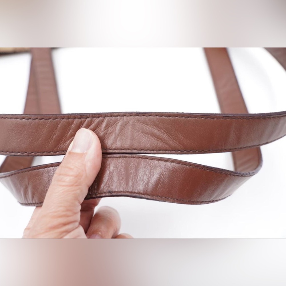 ⏰LAST CHANCE⏰ Gucci Beige/Brown GG Canvas And Leather Drawstring Tote - Picture 11 of 15